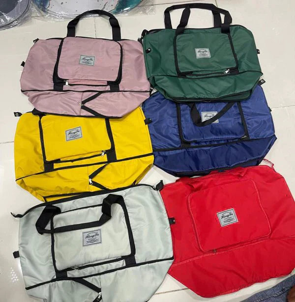 Women Travel Foldable Shoulder Bag Patchwork Tote Bag Casual Large Capacity Fashion Handbag (random Color)